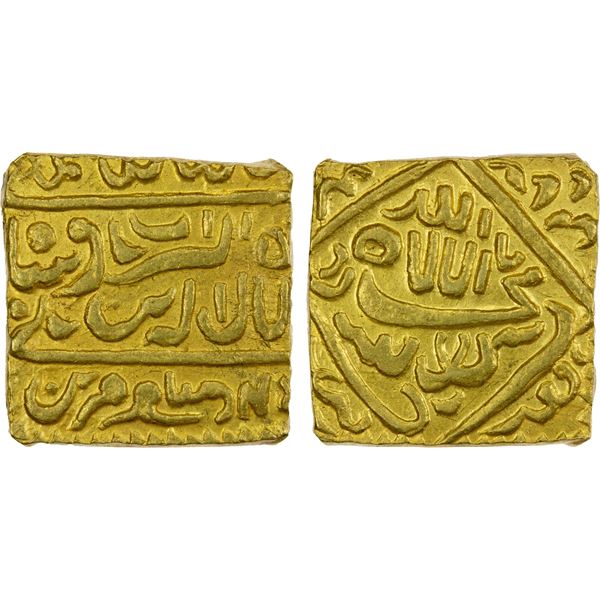 INDIA: Later Imitations, AV square mohur (11.68g), "Urdu Zafar Qarin", AH"1000", AU