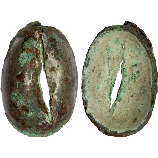 ZHOU: Anonymous, 1000-700 BC, silvered AE cowrie (6.09g), EF