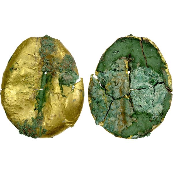 ZHOU: Anonymous, 1000-700 BC, gilt AE cowrie (2.37g), VF