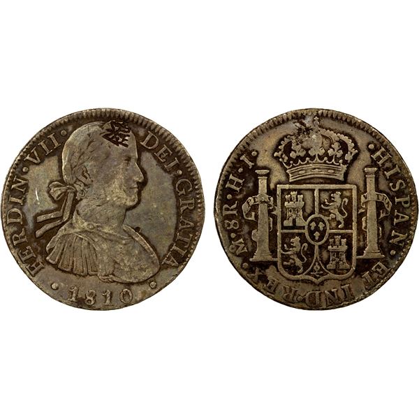 CHINESE CHOPMARKS: MEXICO: Fernando VII, 1808-1821, AR 8 reales, 1810-Mo, VF