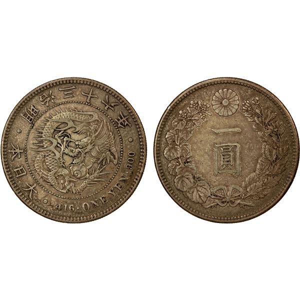 JAPAN: Meiji, 1868-1912, AR yen, year 36 (1903), EF