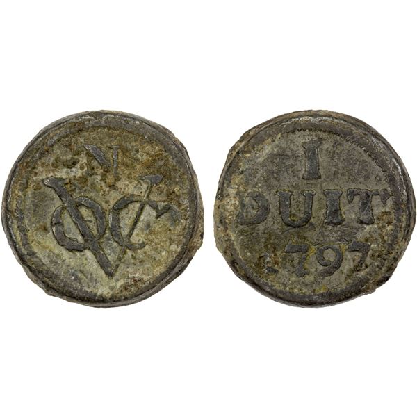 NETHERLANDS EAST INDIES: Java, tin duit (7.42g), 1797, VF - Stephen ...
