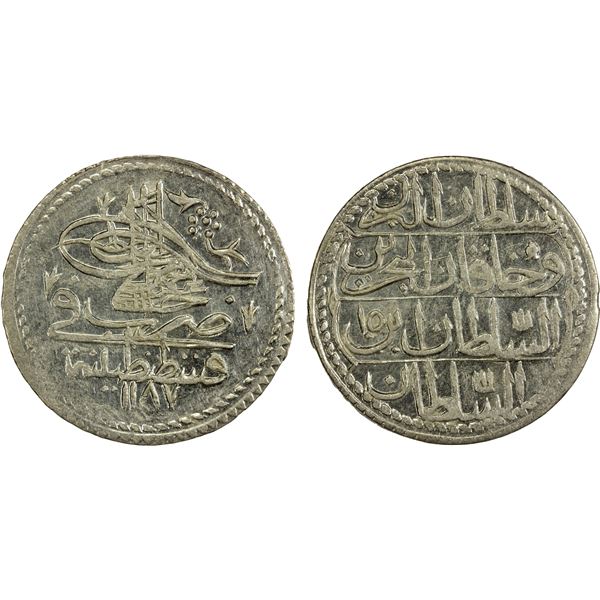 TURKEY: Abdul Hamid I, 1774-1789, AR 10 para, Kostantiniye, AH1187 year 15, Unc