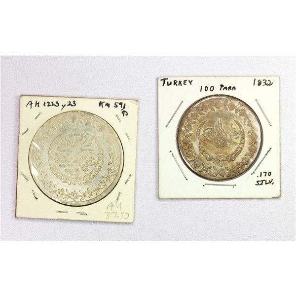 TURKEY: Mahmud II, 1808-1839, LOT of 2 coins