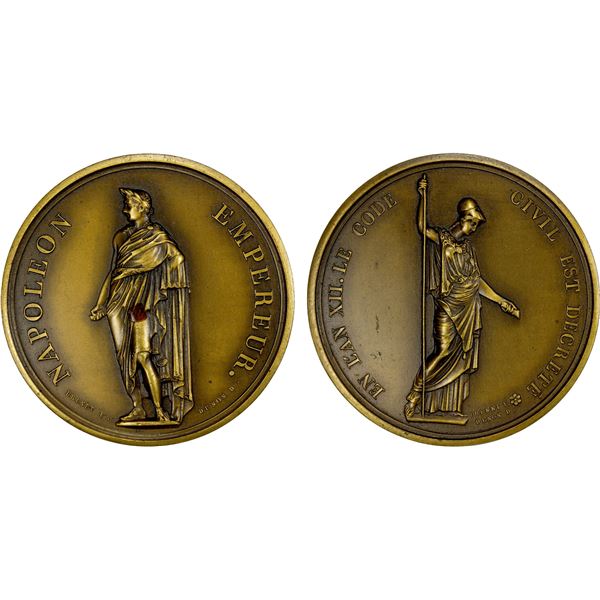 FRANCE: Napoleon I, as Emperor, 1804-1814, AE medal (31.40g), ND, Choice Unc