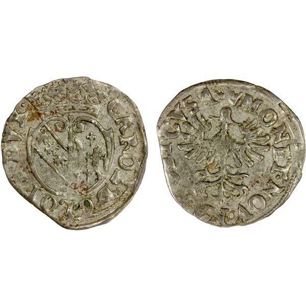 LORRAINE: Karl II, 1545-1608, AR ½ groschen (0.91g), ND, VF-EF