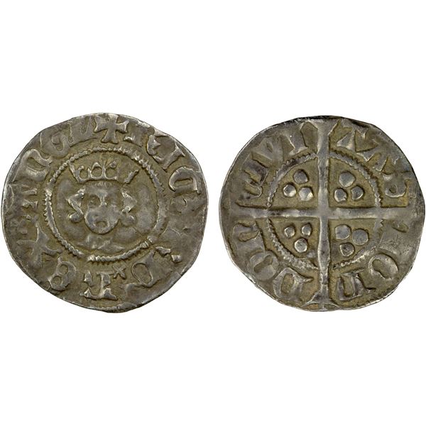 ENGLAND: Richard II, 1377-1399, AR halfpenny (0.56g), ND, Choice VF
