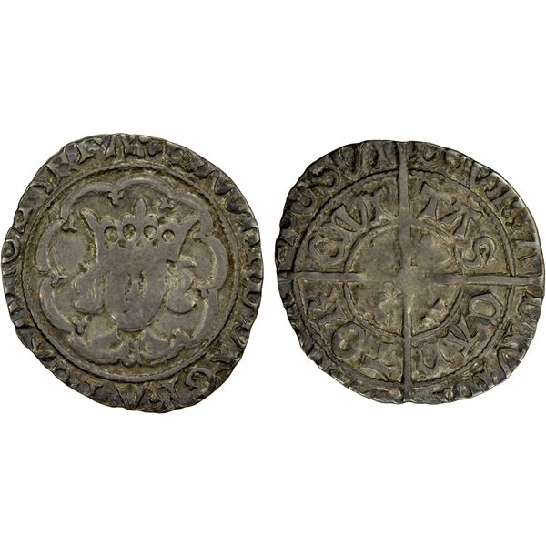 ENGLAND: Edward IV, second reign, 1471-1473, AR halfgroat (1.27g), Canterbury, ND (1477-80), VF
