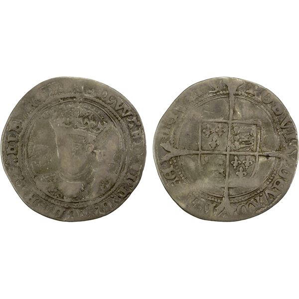 ENGLAND: Edward VI, 1547-1553, AR sixpence (2.92g), Southwark, ND (1551), VG
