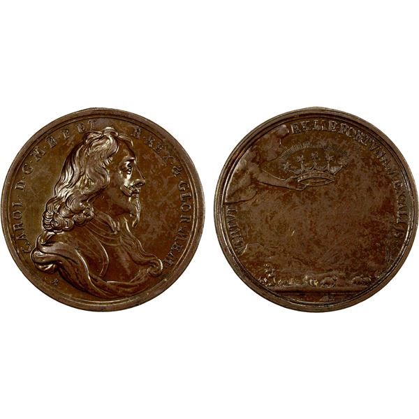 ENGLAND: Charles I, 1625-1649, AE medal (55.07g), ND, AU