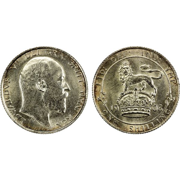 GREAT BRITAIN: Edward VII, 1901-1910, AR shilling, 1902, Unc