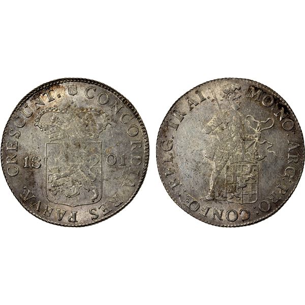 NETHERLANDS: UTRECHT: AR silver ducat, 1801, Unc