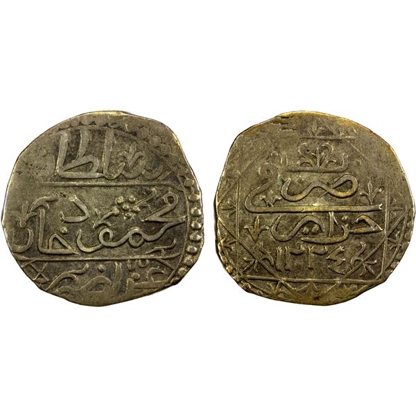 ALGIERS: Mahmud II, 1808-1830, AR ¼ budju (3.29g), Jaza'ir, AH1224, VF-EF