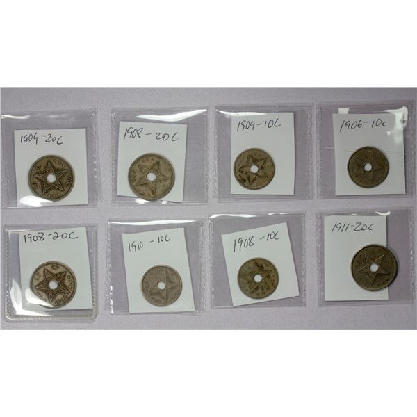 BELGIAN CONGO: LOT of 8 coins