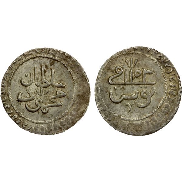 TUNIS: Mahmud I, 1730-1754, AR 2 kharub (2.68g), Tunis, AH1152, AU