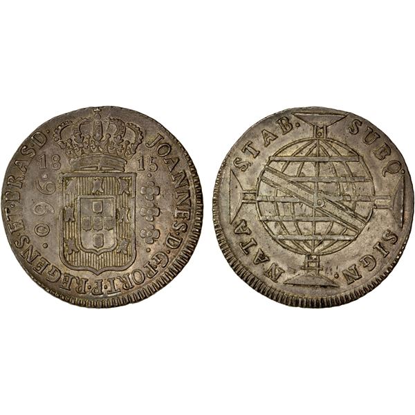 BRAZIL: Joao, Prince Regent, 1799-1818, AR 960 reis, 1815-B, EF-AU