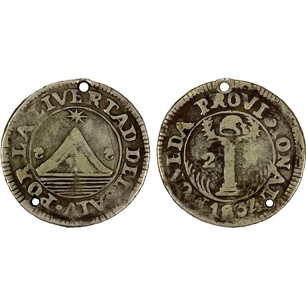 EL SALVADOR: State, AR 2 reales, 1834/3, Fine