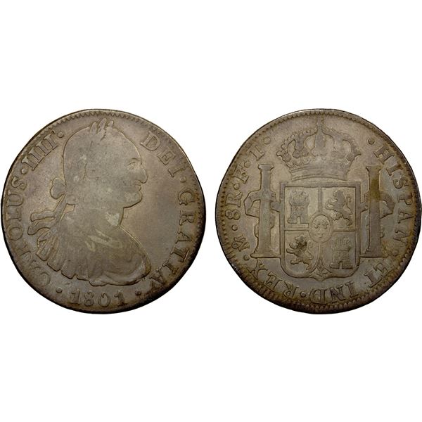 MEXICO: Carlos IV, 1788-1808, AR 8 reales, 1801-Mo, VF