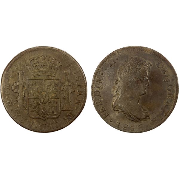 MEXICO: Fernando VII, 1808-1821, AR 8 reales, 1816/5-Mo, Fine