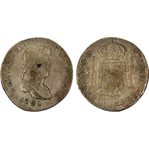 MEXICO: Fernando VII, 1808-1821, AR 8 reales, Durango, 1821-D, EF