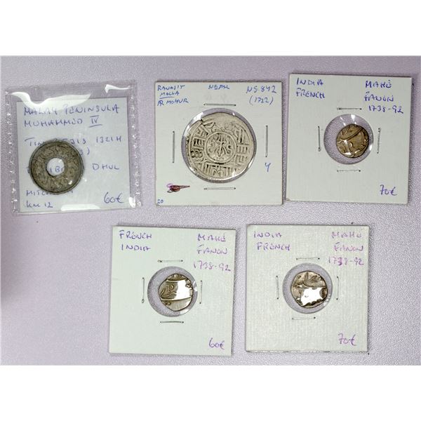 WORLDWIDE: Asia, LOT of 5 coins