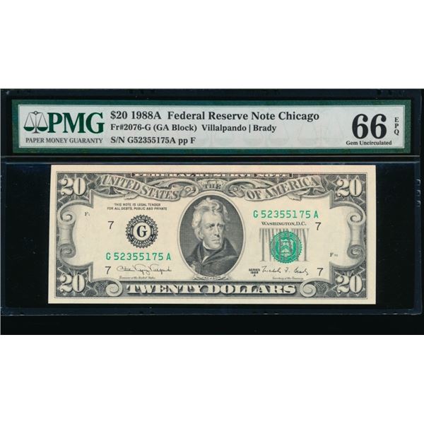 1988A $20 Chicago FRN PMG 66EPQ