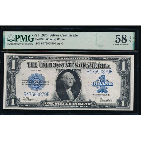 1923 $1 Silver Certificate PMG 58EPQ