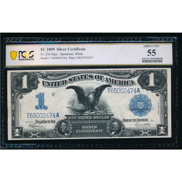 1899 $1 Black Eagle Silver Certificate PCGS 55