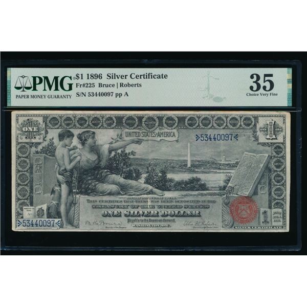 1896 $1 Educational Silver Certificate PMG 35