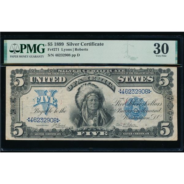 1899 $5 Chief Silver Certificate PMG 30