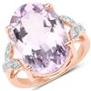 Plated 18KT Rose Gold 10.41ct Pink Amethyst and White Topaz Ring