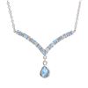 Plated Rhodium 2.4ctw Blue Topaz Pendant with Chain