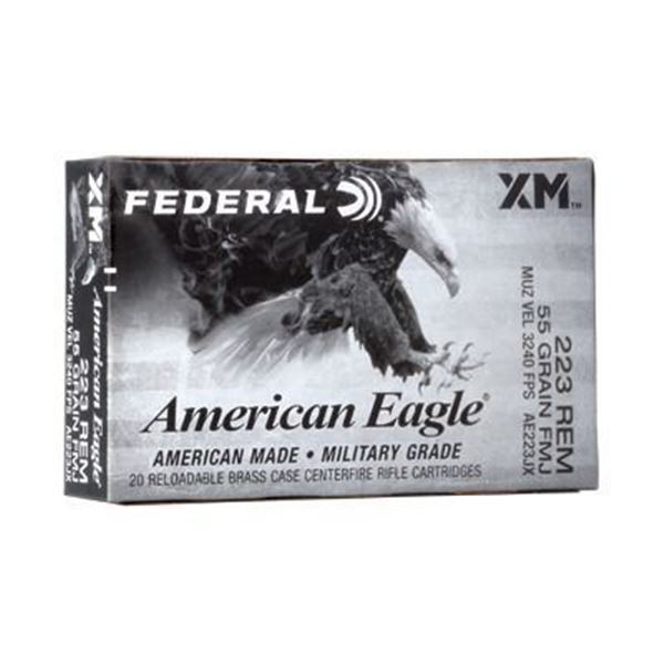 FED AM EGL 223 REM 55GR FMJ - 500 Round Case