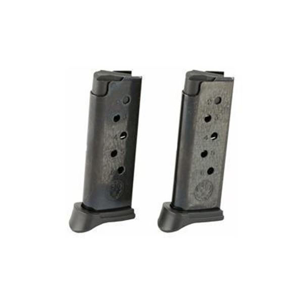 MAG RUGER LCP 380ACP 6RD BL W/EX 2PK