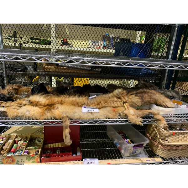 ASSORTED ANIMAL PELTS & SEWING SUPPLIES