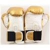 Image 2 : MICHAEL SPINKS AND MIKE TYSON DUAL SIGNED GOLD EVERLAST BOXING GLOVES (JSA COA)