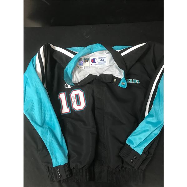 NEW VANCOUVER GRIZZLIES CHAMPION WARM UP JACKET SIGNED BY SHARIF ABDUL RAHIM (GCG HOLO)