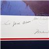 Image 7 : Victory Autographed Framed 19x22 Lithograph Photo With 7 Signatures (Neil Armstrong, Ali, &  Aaron)