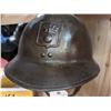 Image 1 : WW2 FRENCH ARMY (ADRIANS STYLE ) STEEL HELMET WITH ORIGINAL CHIN STRAP AND BADGE