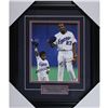 Image 1 : VLADIMIR GUERRERO JR AND SR DUAL SIGNED MONTREAL EXPOS CUSTOM FRAMED 16 X 20 (FROZEN POND COA)