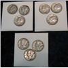 Image 1 : 20. 1936P, D, S. 37P, D, S, & 38P, D, S Mercury Dimes. All VF.
