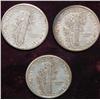 Image 2 : 26. (3) 1917 S Mercury Dimes. EF 40. Redbook Value $36.00