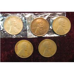 86. (5) 1912 P Lincoln Cents. VG-VF. Redbook $20.00