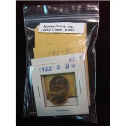 203. 1918P, D, (2) 40S, 41S, 45S, & 55S Cents. Unc.