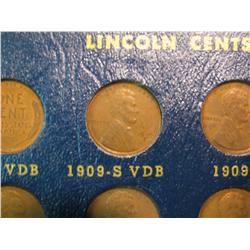 205. 1909-40 Complete Set of Lincoln Cents. Missing 1922(P).