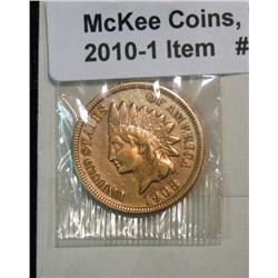 241. 1908 S Indian Head Cent. EF 40. Cleaned. Redbook $160