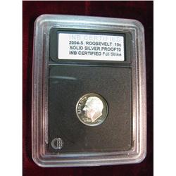 258. 2004 S Silver Roosevelt Dime INB Slabbed Proof 70.