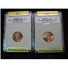 259. 1987 D & 2001 P Cents Slabbed SGS MS 70.