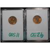 Image 2 : 270. 1954P & 57P Cents slabbed MS 67 Red. Est. Value $40.00
