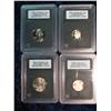 273. (4) MS or Proof 70 INB Certified & slabbed Coins.